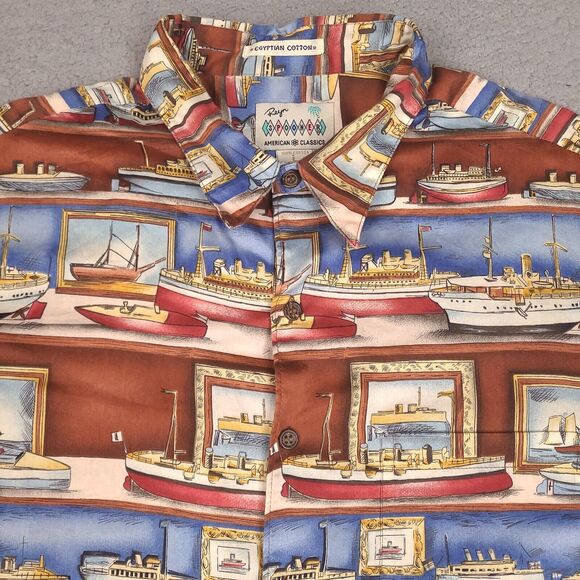 Reyn Spooner Shirt Mens Large Ships American Classics Egyptian Cotton Hawaiian - Picture 2 of 13